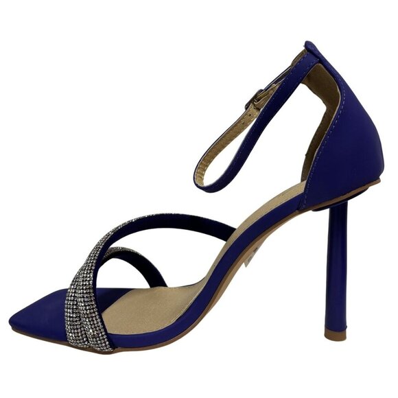 CATHY DIN / Alathea / Blue Purple / High Heel / Sandals With Rhinestone / Straps - Picture 2 of 8